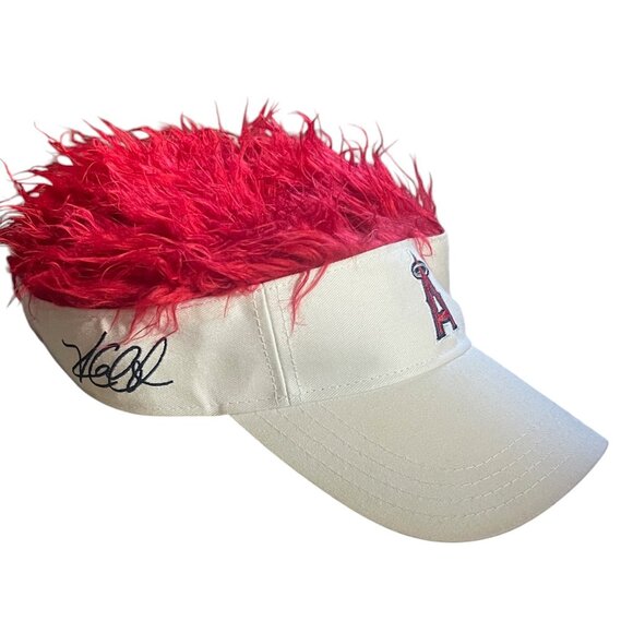 ⚾️ LA Angels Novelty Cap – Red Faux Hair MLB Fan Cap • Game Day Statement - Picture 2 of 5